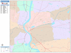East Hartford Digital Map Color Cast Style